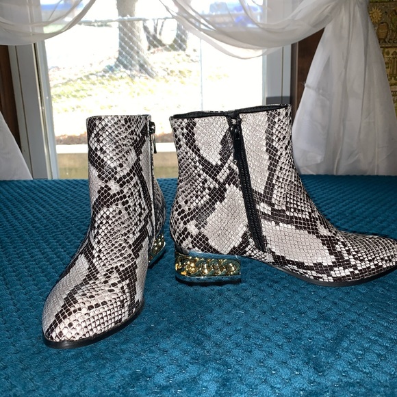 bamboo snakeskin boots
